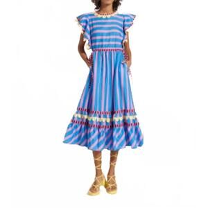 NEW CELIA B candela midi dress in blue